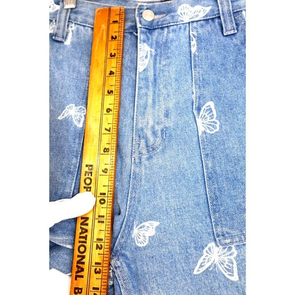 Simple Society Butterfly Jeans Baggy High Rise Print Y2K Soft Girl Coquette - Picture 10 of 12
